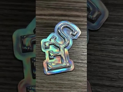 Transferencia de calor TPU holograma 3D relieve grabado etiquetas lavables para ropa TPU holográfico