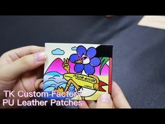 Parches de cuero en relieve personalizados Nombre de marca Color bronceado originales para jeans