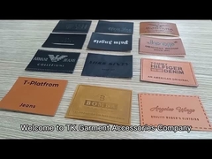 Custom Personalización embossed logotipo de jeans Parche de cuero genuino / etiqueta de cuero para prendas de vestir