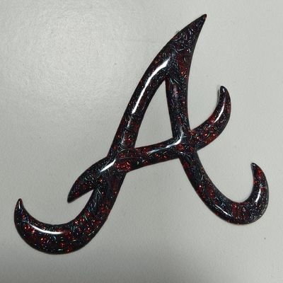 Etiqueta de transferencia de calor metálica roja para bolso