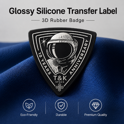 Etiqueta de transferencia de silicona brillante personalizada para ropa deportiva y moda