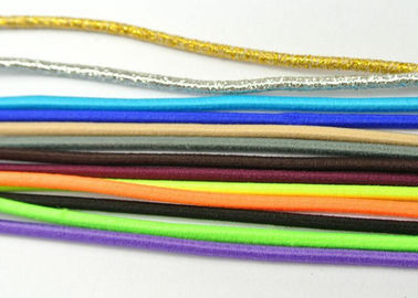 Tenacidad elástico coloreada del hilo de la secuencia del cordón el elástico de 3m m que gotea arriba