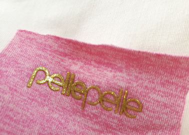 Color oro grabado en relieve aumentado modificado para requisitos particulares del hockey shinny de las etiquetas de la ropa de la transferencia de calor de las técnicas