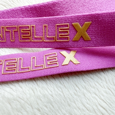 Alta banda elástica Rasgón-resistente y flexible del telar jacquar con el logotipo del silicio