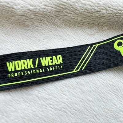 Alta banda elástica Rasgón-resistente y flexible del telar jacquar con el logotipo del silicio