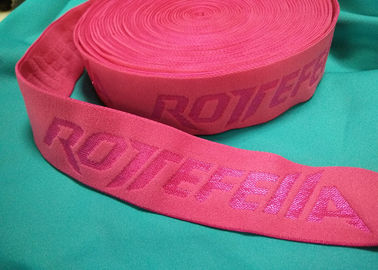 Pretina no elástico grabada en relieve Spandex de nylon de encargo del cordón del telar jacquar de la ropa interior