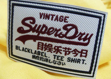 Insignias principales bordadas negro de la chaqueta de cuero de la etiqueta de la parte posterior del cuello para la ropa