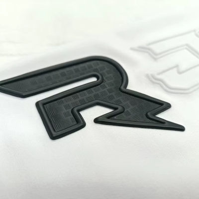 Etiqueta de impresión de TPU 3D en negro en relieve Etiqueta de impresión térmica en TPU para jersey