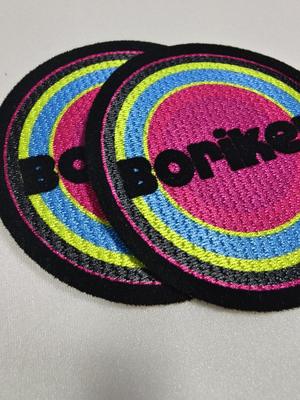 Parche de logotipo de flocado para plancha térmica personalizado, vinilo de transferencia de calor para camiseta