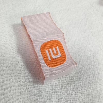 Etiquetas tejidas personalizadas de alta densidad para ropa, etiquetas plegables para cubiertas de libros y bolsas