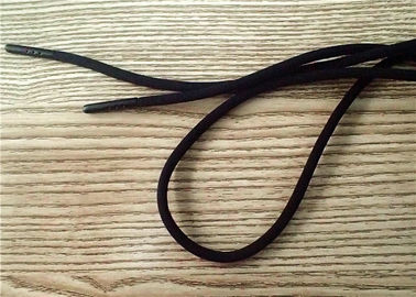 cordón no elástico negro del 125cm con el logotipo tallado en ambos extremos de la cabeza negra del hardware de la pintura