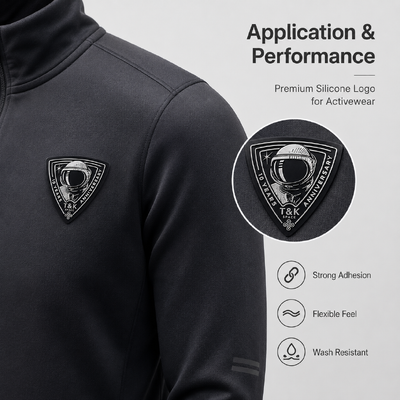 Etiqueta de transferencia de silicona brillante personalizada para ropa deportiva y moda