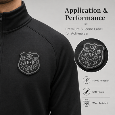Etiqueta de ropa de silicona personalizada en relieve para marca de ropa