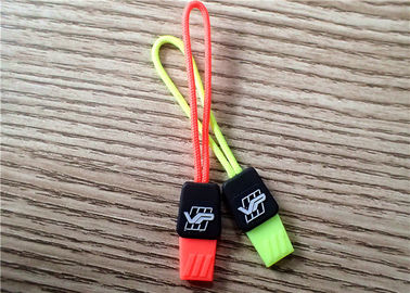 Tirador de goma de la cremallera del color fluorescente con el logotipo el repujado para la ropa, bolsos, equipajes