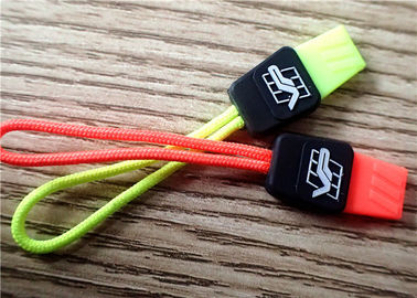 Tirador de goma de la cremallera del color fluorescente con el logotipo el repujado para la ropa, bolsos, equipajes