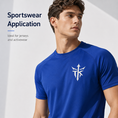 Etiquetas para ropa personalizadas, termotransferibles, lavables, en plata metálica mate para polos y ropa deportiva