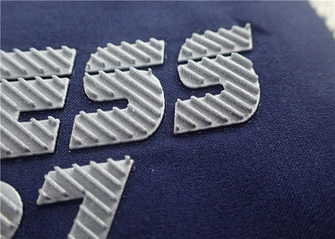 Efecto tridimensional aumentado del logotipo de la transferencia de calor de la superficie de la plata del flash de la tela cruzada