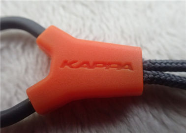 Tirador de goma de la cremallera de la cuerda de la forma irregular del logotipo de Debossed para los bolsos de la escalada