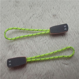 Tirador de goma de cogida de la cremallera del ojo verde fluorescente de la cuerda para la ropa de deportes al aire libre