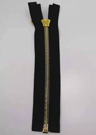 Cremallera de cobre amarillo de los dientes del metal del extremo abierto con el color oro brillante para la materia textil casera