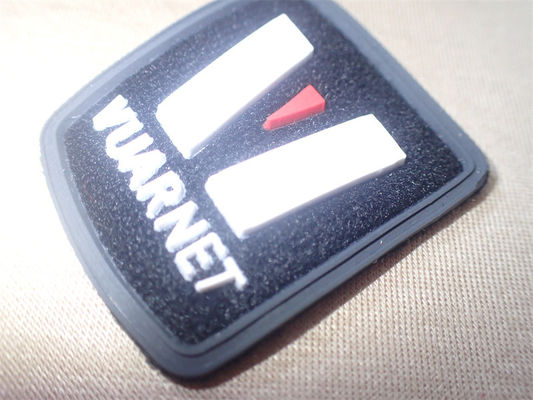 OEM 3D Clothing Label Micro Injection Badge Custom Logo On Fiber
