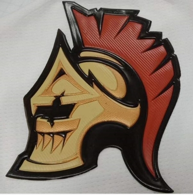 Etiquetas de la transferencia de calor de la ropa de deportes que imprimen el logotipo de oro plástico de 3D TPU