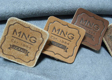 Logo Embossed Real Leather Labels de encargo de alta calidad remienda para los vaqueros y los bolsos