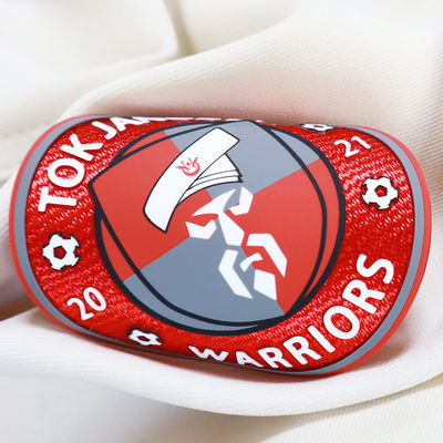 Etiquetas de transferencia de calor de silicona con estampado personalizado para tatami, insignia de prenda de lujo