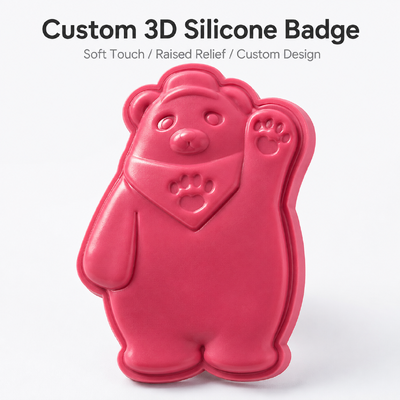 Regalos promocionales de recuerdo Imanes de nevera de oso personalizados Insignia Imanes de forma TPU Oekotex a todo color