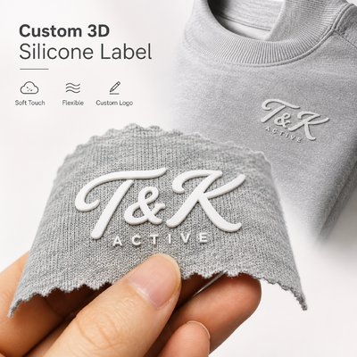Etiquetas de ropa de transferencia de calor de silicona con efecto 3D personalizado, resistentes al lavado hasta 40 lavados con diseños personalizados