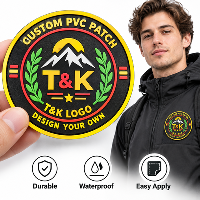 Parches de PVC blando personalizados con logo 3D en relieve para ropa, bolsos y chaquetas