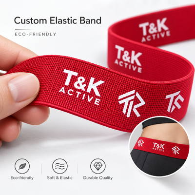 Bandas elásticas de logotipo personalizado para ropa deportiva, ropa activa y ropa cinturones
