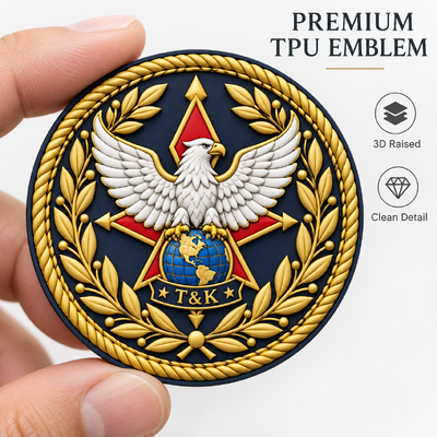 Insignias bordadas personalizadas de águila con detallado bordado dorado para ropa