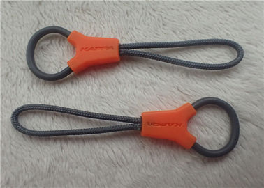 Tirador de goma de la cremallera de la cuerda de la forma irregular del logotipo de Debossed para los bolsos de la escalada